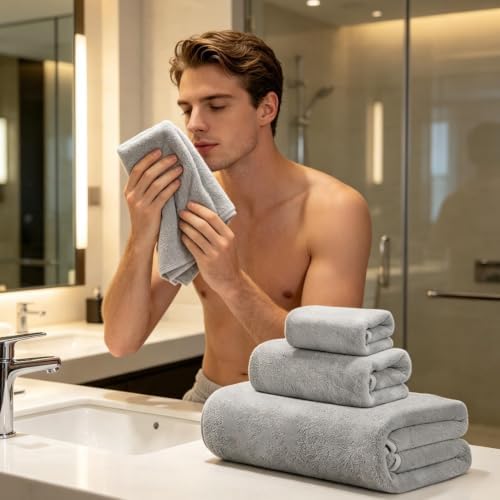 Bath Towel Set Soft Absorbent Lint – Free Quick-Drying Bath
