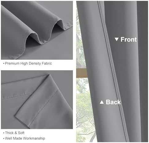 PONY DANCE Bedroom Blackout Curtains - Window Covering Set Home