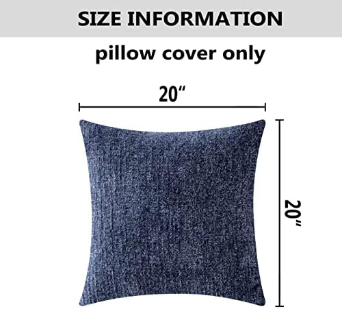 Home Brilliant Dark Blue Pillow Covers for Sofa Bed Car Plush Velvet