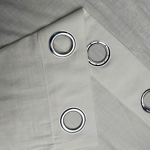 INLINAS Cotton Curtains Panels, Linen Look Texture, Beige