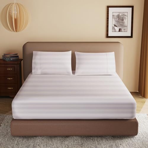 2 Pack 600 Thread Count 100% Egyptian Cotton Fitted Sheet Only, Queen