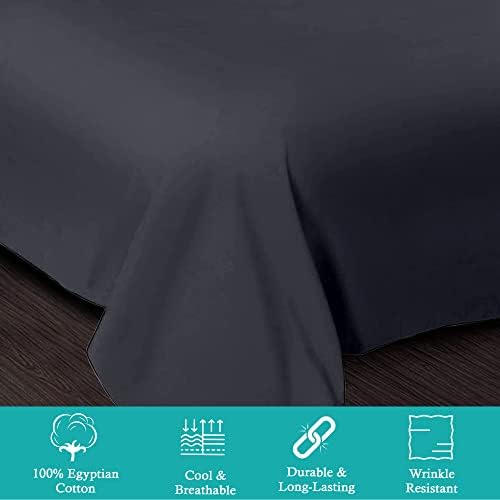 Oversized King Grey Flat Sheet 600 Thread Count 100% Egyptian Cotton