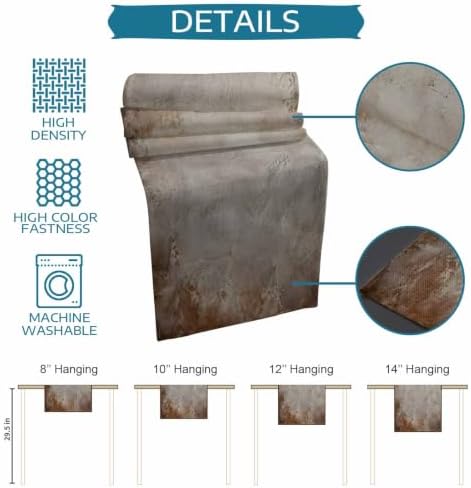 Shabby Brown Grey Table Mats Set of 6 with Table Runner 90 Inches
