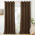 BGment Brown Linen Curtains 95 Inches Long for Living Room