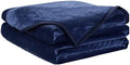 EASELAND Soft Lightweight California King Fleece Blanket, Dark Blue