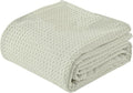 NON Sticky cotton 100% Cotton Waffle Weave Blanket, Lightweight Summer