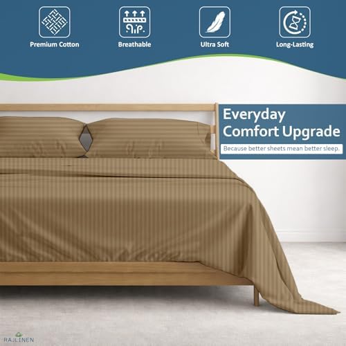 Rajlinen 100% Cotton Twin XL Sheets Set, Cooling & Breathable Bed