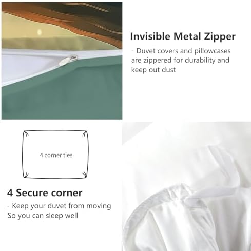 King Duvet Cover Set Cartoon Caterpillar Branch Soft Microfiber