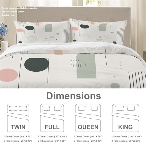 Minimalist Geometric Art 100% Cotton Duvet Cover Set King Size