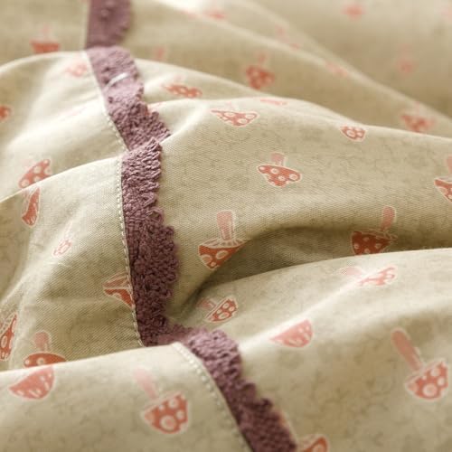 Mushroom Duvet Cover Set Queen Washed Cotton Boho Queen Comforter
