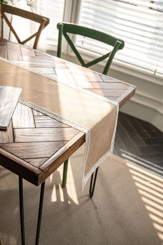 Table Runner 108 Inches Long, Cotton Linen Decorative Table Runners