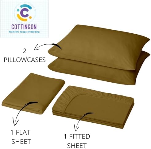 Cottingon 4 Pcs Extra Deep Pocket Queen Sheets, Microfiber Cooling