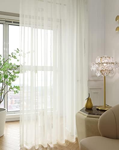 Windows Beige Sheer Curtains 72 Inches Length 42 Inches Width 2 Panels