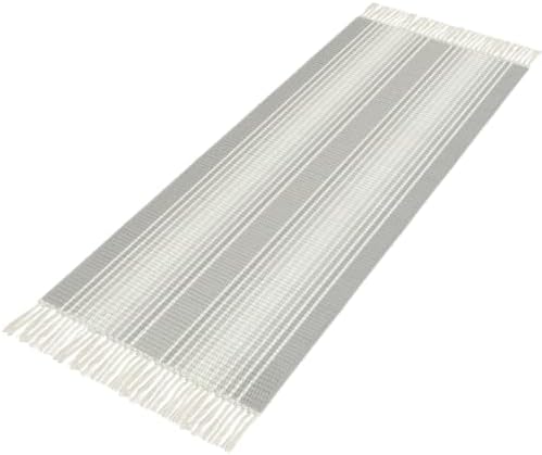 Grey Striped Hallway Runner Rug 2'x5', Gray Ombre Farmhouse Stripes