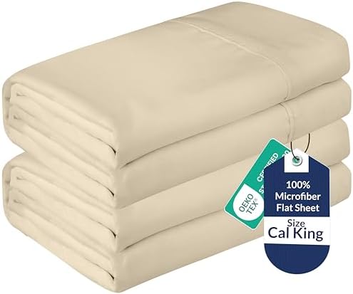 Royale Linens 2 Pack Bulk Flat Sheet Set - Top Sheets - Soft 1800