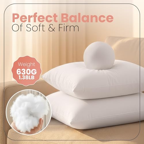 Utopia Bedding 20x20 Pillow Inserts, White Throw Pillows for Couch