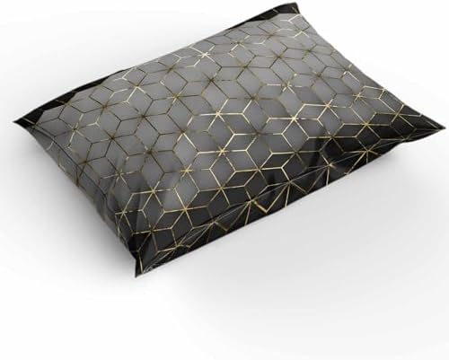 Duvet Cover Set Queen, Gray Mottled Gradient Geometric 3 Piece Bedding