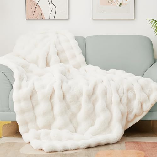 Latepis Luxury King Faux Fur Throw Blanket Fuzzy for Bed Soft Thick
