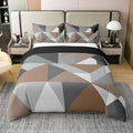 Erosebridal Modern Geometric Bedding Set King Brown Grey White 100%
