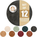 ADRIMER Round Placemats Set of 12, Heat Resistant 13 Inch, Dark Grey