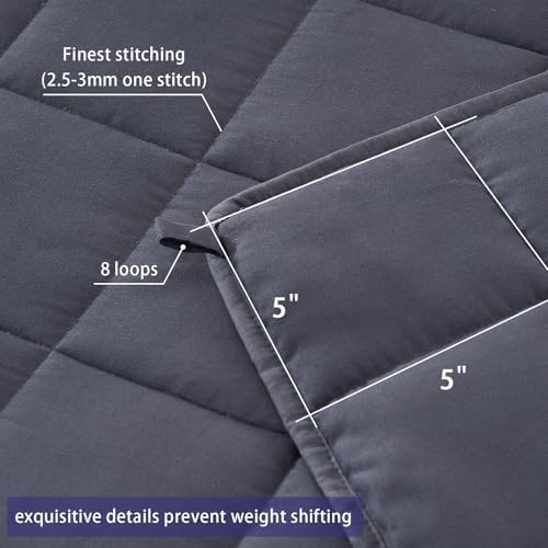 yescool Weighted Blanket for Adults 20lbs Twin Size, 48" x 72", Grey