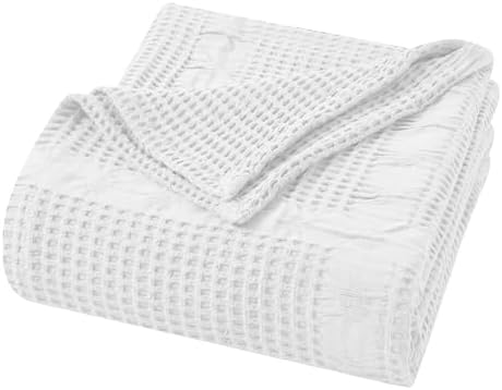 Waffle Weave Honeycomb Cotton Blanket, Comfy Blanket for Bedroom