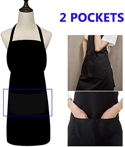 9 Pack Black Apron for Women Adult Girls Ladies with Pockets - Kitchen