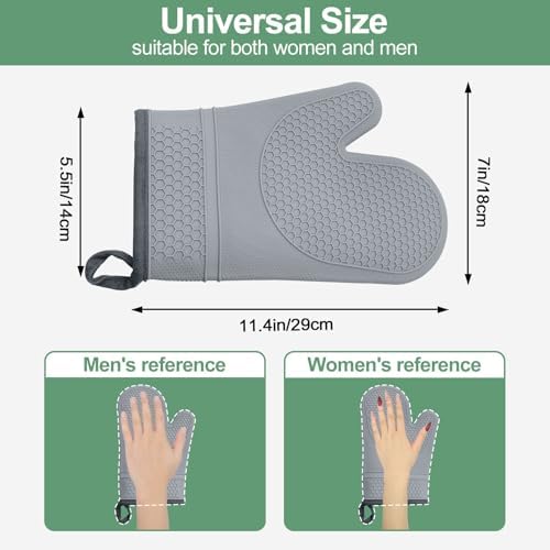 Silicone Oven Mitts Heat Resistant to 500oF - [Ultra Heat Resistant]