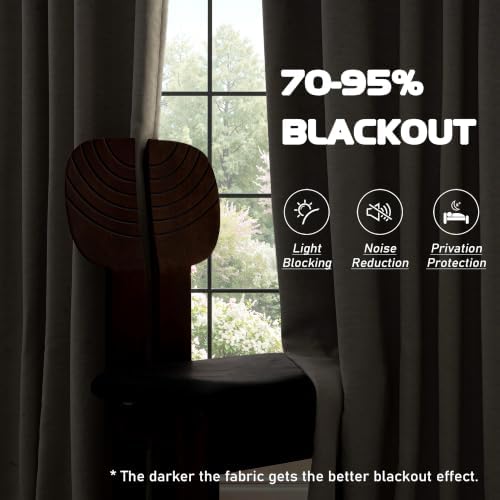 Room Darkening Cream Chenille Pleated Curtains 120 Inch Length for