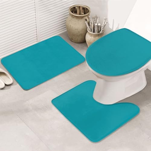 3 Pieces Bath Rug Sets, Non-Slip Absorbent Bathroom Mats,Solid Color