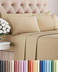 Full 6 Piece Bed Sheet Set - Breathable & Cooling Sheets - Heathered