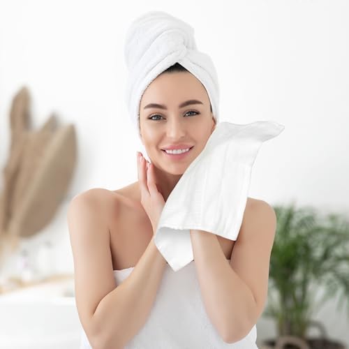 Striped Cotton Washcloths, Comfort 6 Pack Face Towels, Absorbent