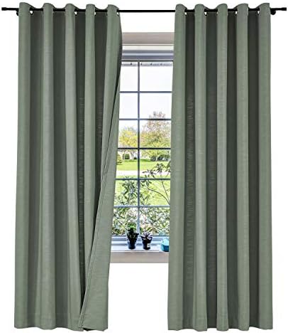cololeaf 52 Inch Width by 96 Inch Length Natural Linen Blended Curtain