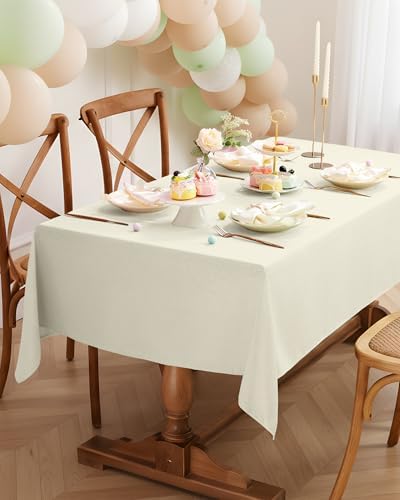 Pureegg Rectangle Linen Tablecloth Waterproof & Stain Resistant
