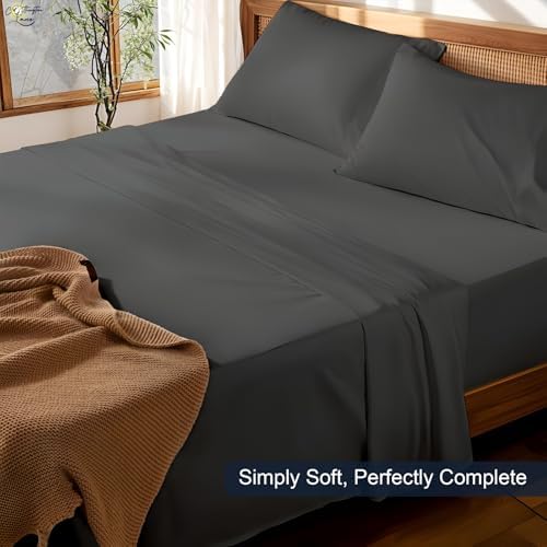 Cottington Lane 4 Piece King Size Sheet Set 78 x 80, Luxury Hotel