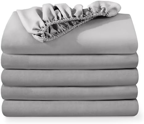 Bare Home 5-Pack Fitted Bottom Ultra-Soft Sheets King - Premium 1800
