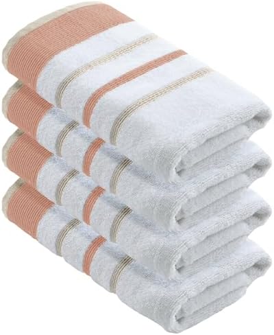 Great Bay Home Decorative Hand Towel Set - Cotton 4 Pack 26x16 Hand