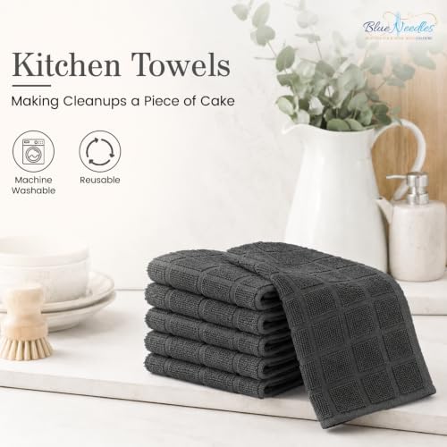 Blue Needles Cotton Terry Kitchen Dish Cloths Set of 4-11 x 13 Inches
