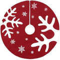 MACTING 30 Inch Red Burlap Christmas Tree Skirt