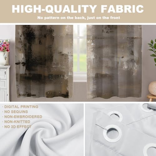 Blackout Curtains for Bedroom, Drapes Plastic Grommet Top Insulated