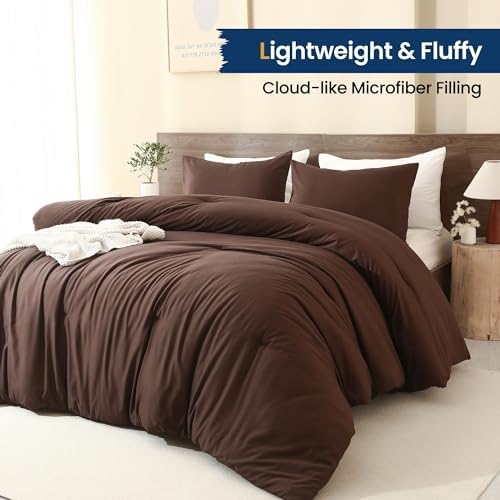 Paxrac Earthy Brown Comforter King Size, Neutral 3 Pieces Comforter