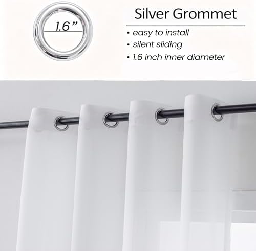 96 inch Sheer Curtains for Bedroom/Living Room Light Filtering Off