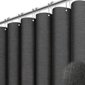 BTTN 72x78 Linen Textured Waterproof Fabric Shower Curtain, Charcoal