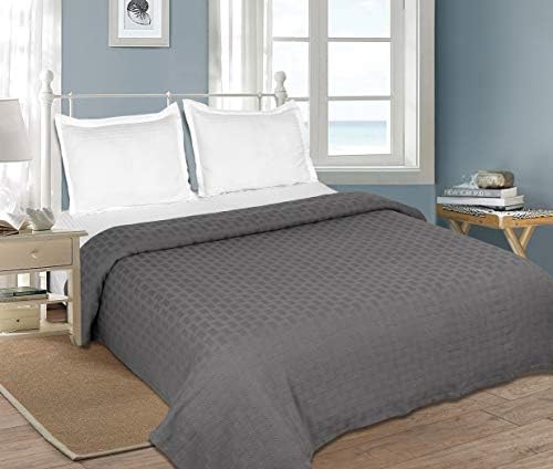 GLAMBURG 100% Cotton Bed Blanket, Breathable Bed Blanket Queen Size