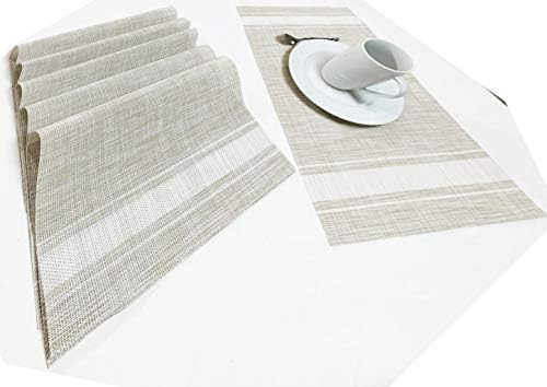 Jutemill Set of 12 PVC Vinyl Woven Place mats, Heat Insulation Stain