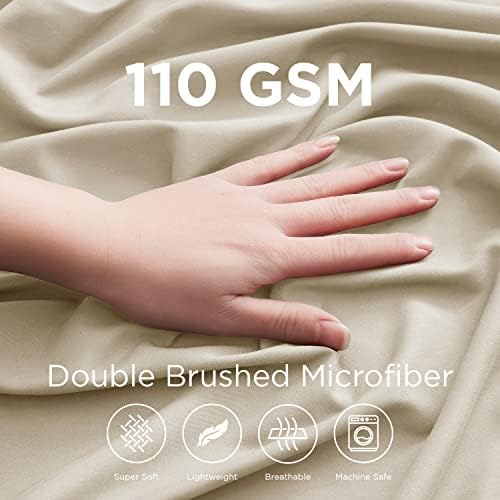 Empyrean 2 Pack Beige Cream Extra Deep Pocket King Fitted Sheet Only