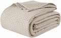 100% Egyptian Cotton Waffle Weave Blanket Full Size for Bed, 320 GSM