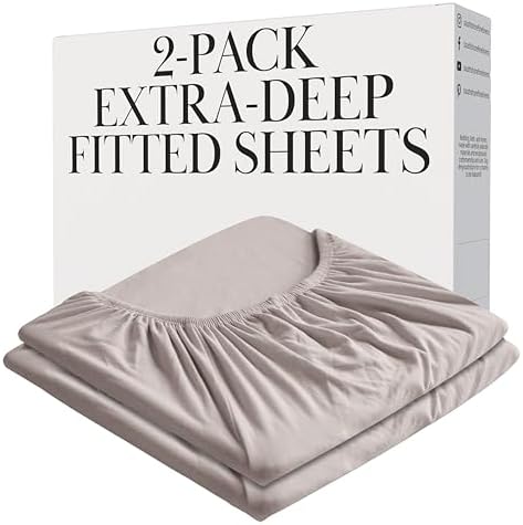 21 Inch Extra Deep Pocket King Fitted Sheets Only 2 Pack Natural Beige