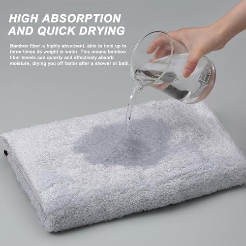 Aibaser Viscose from Bamboo and Cotton Bath Towels Set of 6-27x54 Inch