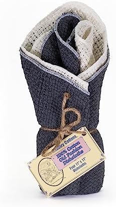 Old Fashion 100% Cotton Dishcloths - Set of 4 Mixed Colors - 2 Gray/2